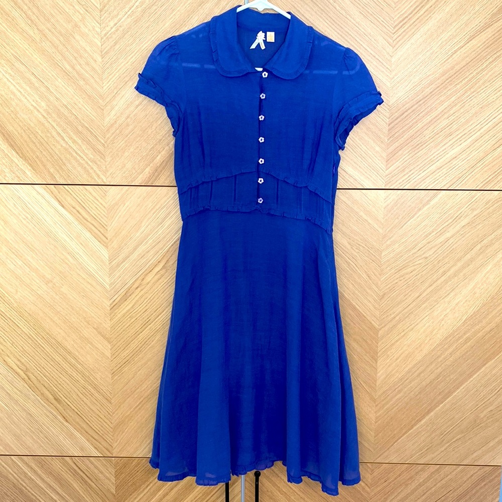 Maeve by Anthropologie Blue Double Layer Dress 4P